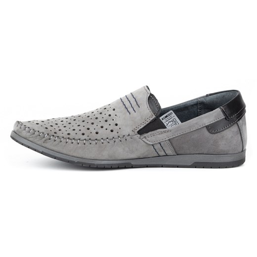 Buty męskie skóra mokasyny 876 lato szare ze sklepu butyolivier w kategorii Mokasyny męskie - zdjęcie 162370440