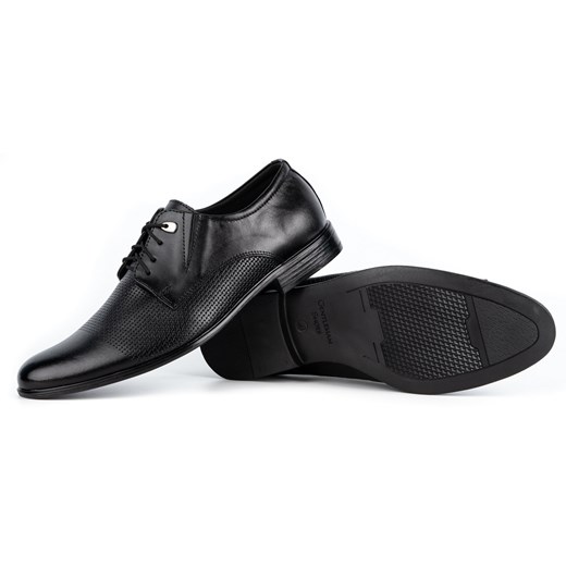 Buty męskie eleganckie skórzane 302T3 czarne ze sklepu butyolivier w kategorii Buty eleganckie męskie - zdjęcie 162370484