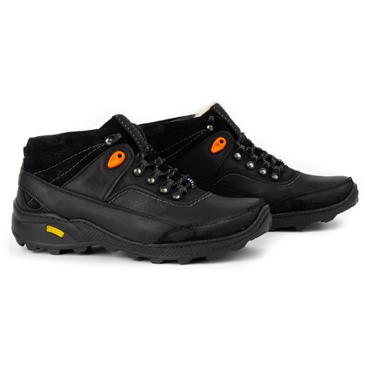 Buty męskie skórzane zimowe 139GT czarne ze sklepu butyolivier w kategorii Buty zimowe męskie - zdjęcie 162370510