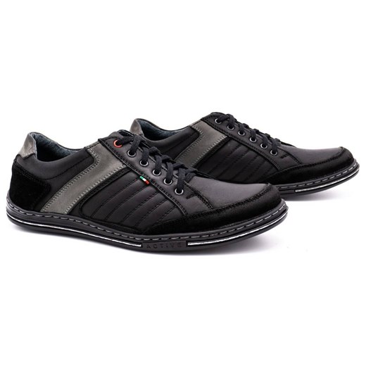 Buty Olivier skórzane męskie 236GT czarne ze sklepu butyolivier w kategorii Półbuty męskie - zdjęcie 162370513