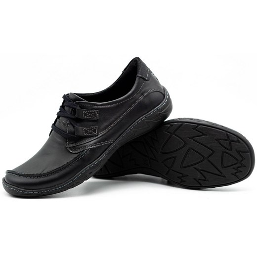 Buty męskie skórzane 583 czarne ze sklepu butyolivier w kategorii Półbuty męskie - zdjęcie 162370530