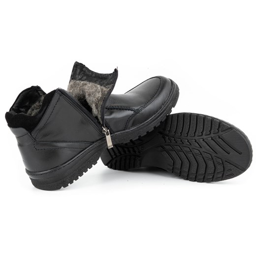 Buty męskie sztyblety skórzane zimowe 816 Czarne ze sklepu butyolivier w kategorii Buty zimowe męskie - zdjęcie 162370544