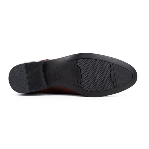 Buty męskie skórzane wizytowe 482 czerwone ze sklepu butyolivier w kategorii Buty eleganckie męskie - zdjęcie 162370624