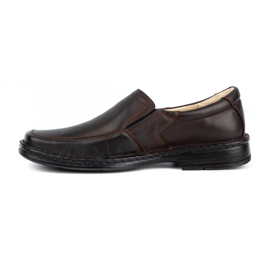 Buty męskie wsuwane skórzane 0114W brązowe ze sklepu butyolivier w kategorii Półbuty męskie - zdjęcie 162370634