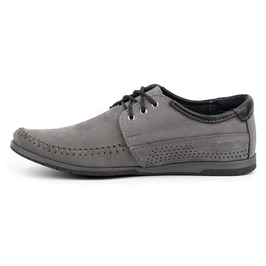 Buty Męskie skórzane mokasyny 875 szare ze sklepu butyolivier w kategorii Mokasyny męskie - zdjęcie 162370650