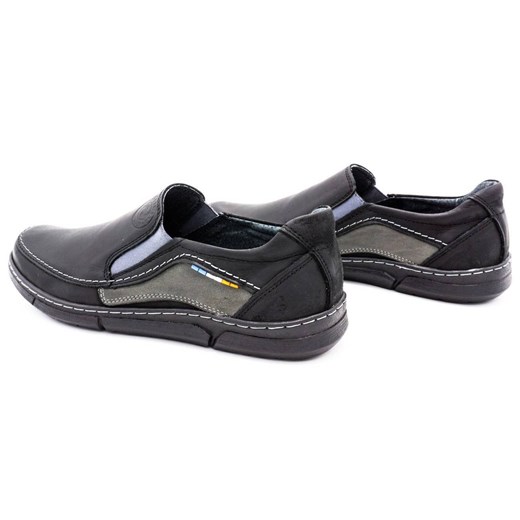Buty męskie slip-on 283GT czarne ze sklepu butyolivier w kategorii Półbuty męskie - zdjęcie 162370811