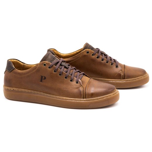 Buty męskie skórzane 2109 camel ze sklepu butyolivier w kategorii Trampki męskie - zdjęcie 162370832