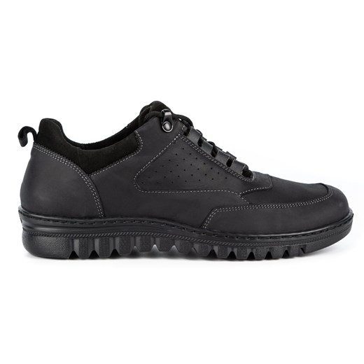 Buty męskie casual skórzane 0228W czarne ze sklepu butyolivier w kategorii Półbuty męskie - zdjęcie 162370841