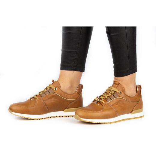 Buty damskie sportowe creepersy skórzane 05-0784-04 brązowe Nik 36 butyolivier