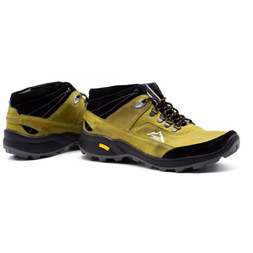 Buty męskie skórzane zimowe 139GT zielone ze sklepu butyolivier w kategorii Buty zimowe męskie - zdjęcie 162371090