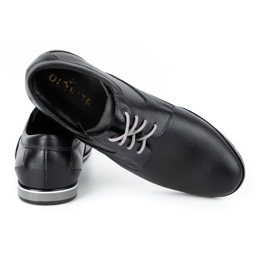 Buty męskie skórzane casual 275LU czarne ze sklepu butyolivier w kategorii Buty eleganckie męskie - zdjęcie 162371153