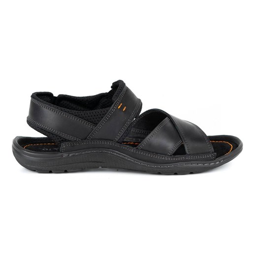 Sandały męskie skórzane 336GT czarne ze sklepu butyolivier w kategorii Sandały męskie - zdjęcie 162371173