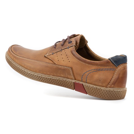 Buty męskie skórzane casual 911 brązowe ze sklepu butyolivier w kategorii Mokasyny męskie - zdjęcie 162371262