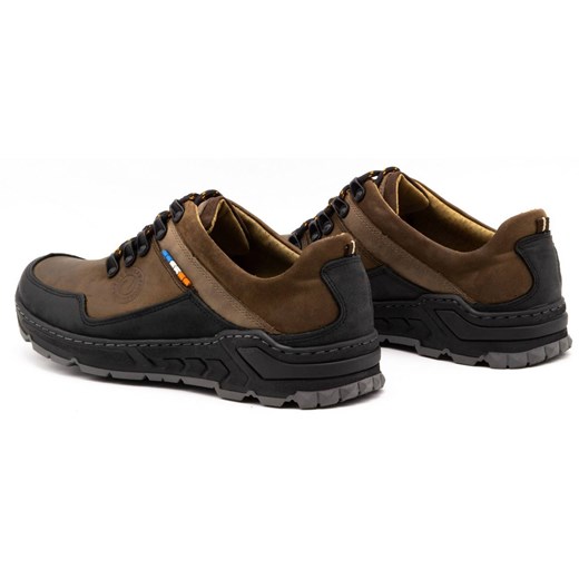 Męskie buty trekkingowe skórzane 292GT brązowe ze sklepu butyolivier w kategorii Buty trekkingowe męskie - zdjęcie 162371381