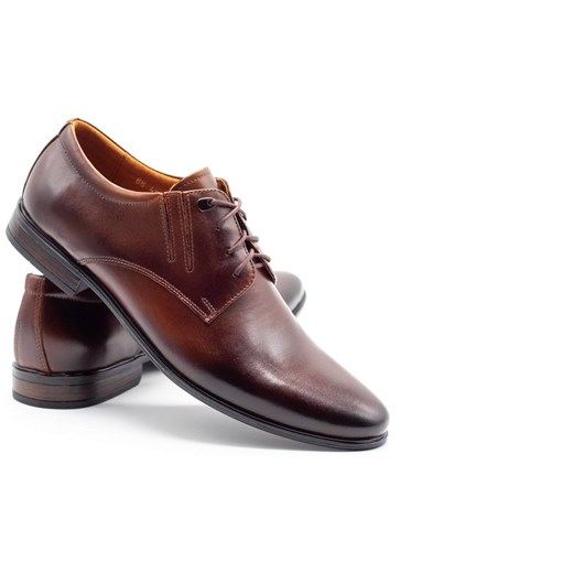 Buty męskie skórzane wizytowe 480 brązowe ze sklepu butyolivier w kategorii Buty eleganckie męskie - zdjęcie 162371544