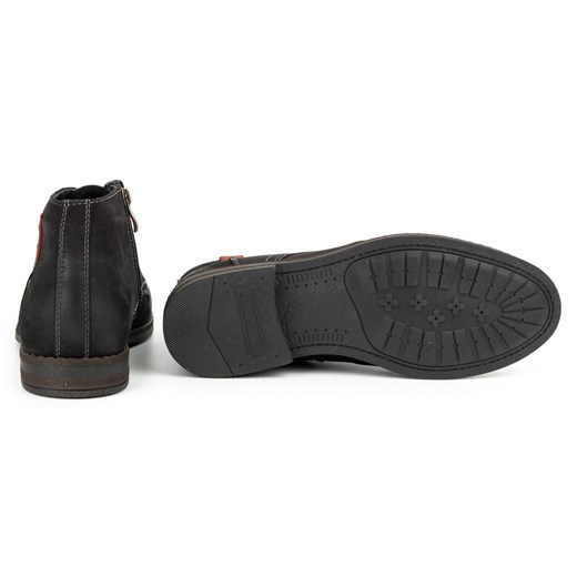 Buty męskie trzewiki zimowe skórzane 103KAM czarne ze sklepu butyolivier w kategorii Półbuty męskie - zdjęcie 162371570