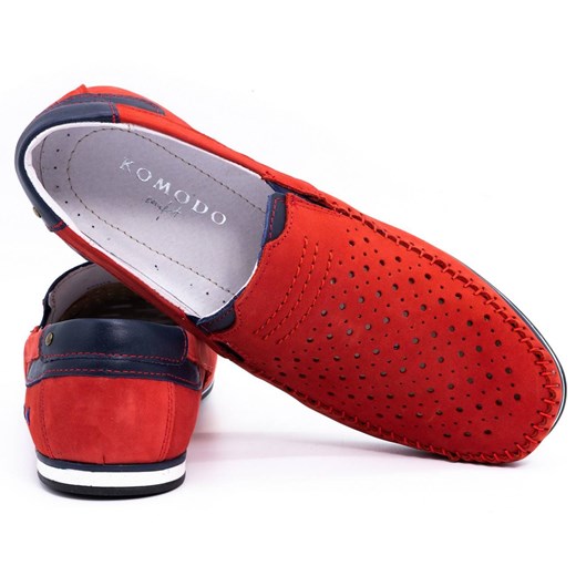 Buty męskie skórzane mokasyny 876 lato czerwone ze sklepu butyolivier w kategorii Mokasyny męskie - zdjęcie 162371580