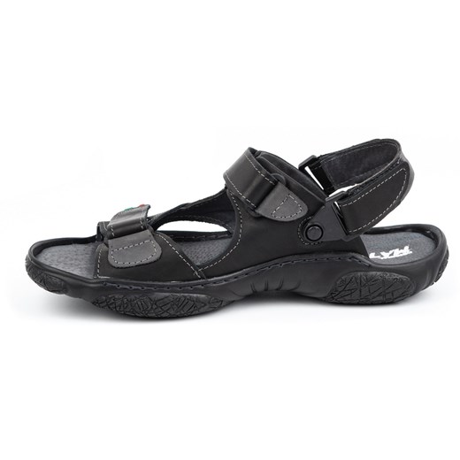 Klapki sandały męskie skórzane dla kierowcy 362MA czarne ze sklepu butyolivier w kategorii Sandały męskie - zdjęcie 162371661