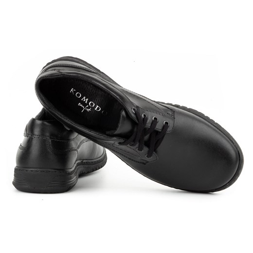 Buty męskie skórzane Casual 921K czarne ze sklepu butyolivier w kategorii Półbuty męskie - zdjęcie 162371832