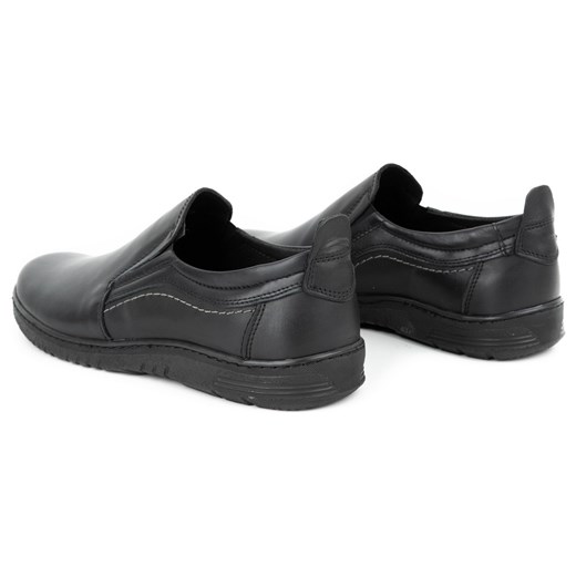 Buty męskie skórzane 727MP czarne ze sklepu butyolivier w kategorii Półbuty męskie - zdjęcie 162371853