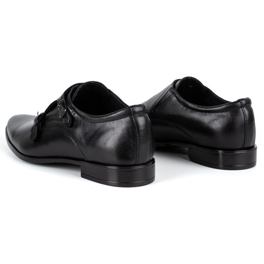 Skórzane buty wizytowe Monki 287LU czarne ze sklepu butyolivier w kategorii Buty eleganckie męskie - zdjęcie 162371860