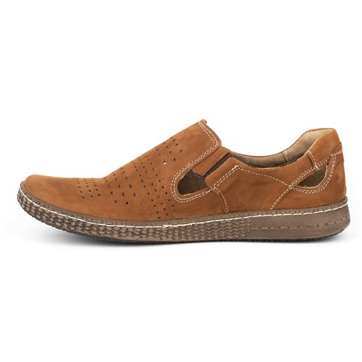 Buty męskie skórzane wsuwane 864 rude ze sklepu butyolivier w kategorii Półbuty męskie - zdjęcie 162371864