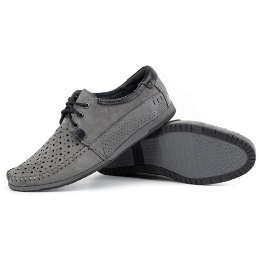 Buty męskie mokasyny zamszowe 875 lato szare ze sklepu butyolivier w kategorii Mokasyny męskie - zdjęcie 162372064