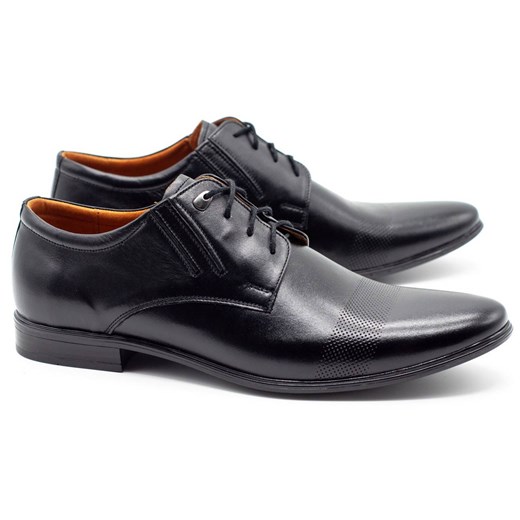 Buty męskie skórzane wizytowe 481 czarne ze sklepu butyolivier w kategorii Buty eleganckie męskie - zdjęcie 162372141