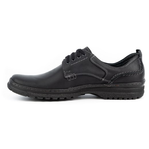Buty męskie skórzane casual 221GT czarne ze sklepu butyolivier w kategorii Półbuty męskie - zdjęcie 162372142