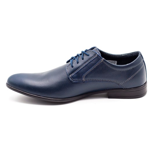 Buty męskie skórzane wizytowe 850 granatowe ze sklepu butyolivier w kategorii Buty eleganckie męskie - zdjęcie 162372201