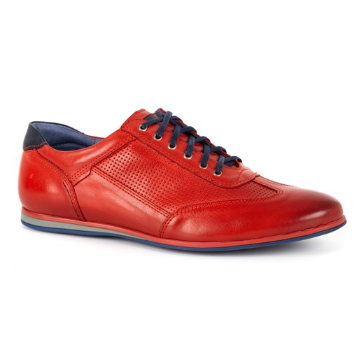Buty męskie skórzane casual 64/39 czerwone ze sklepu butyolivier w kategorii Półbuty męskie - zdjęcie 162372822
