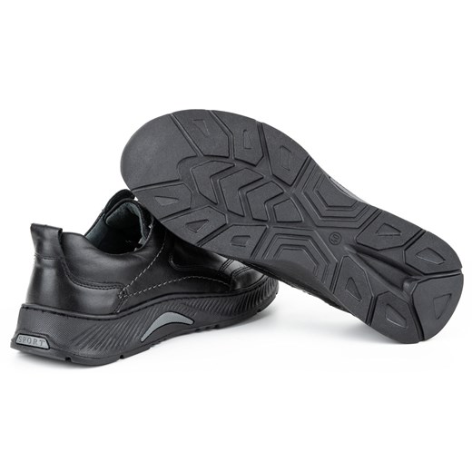 Buty męskie skórzane SPORT 922K czarne ze sklepu butyolivier w kategorii Półbuty męskie - zdjęcie 162372852