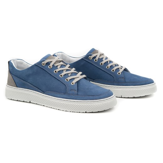 Buty Męskie skórzane SNEAKERS 950MA niebieskie ze sklepu butyolivier w kategorii Półbuty męskie - zdjęcie 162372861