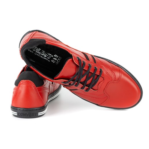 Buty męskie skórzane casual 1801 czerwone ze sklepu butyolivier w kategorii Półbuty męskie - zdjęcie 162372963