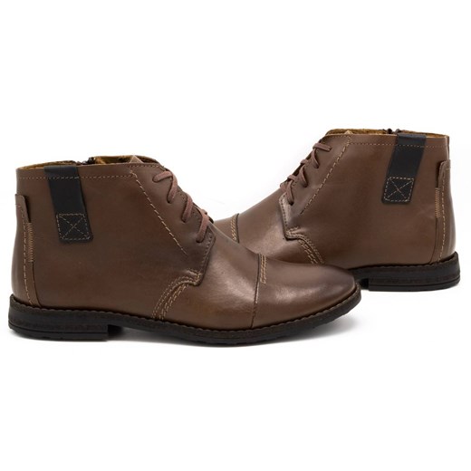 Buty męskie zimowe trzewiki 315MP brązowe Buty Olivier 43 butyolivier