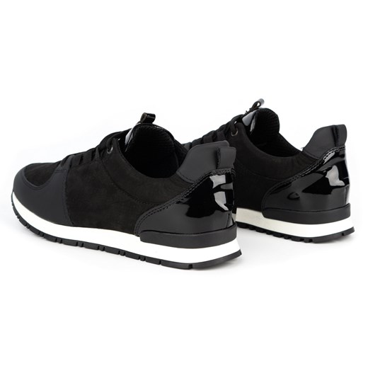 Buty damskie sportowe creepersy skórzane 05-0784-11 czarne Nik 38 butyolivier