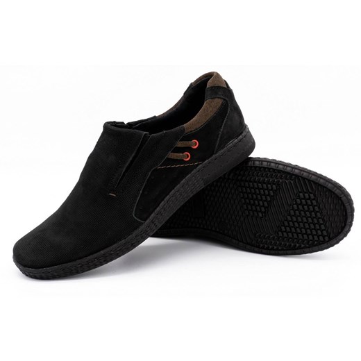 Buty męskie mokasyny skórzane 862L czarne ze sklepu butyolivier w kategorii Mokasyny męskie - zdjęcie 162373764