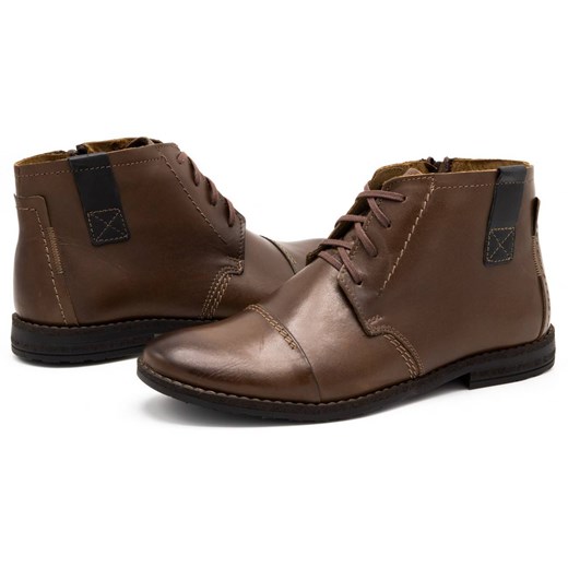 Buty męskie zimowe trzewiki 315MP brązowe Buty Olivier 43 butyolivier