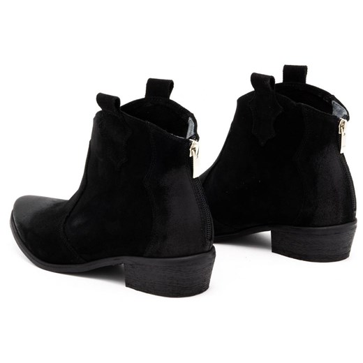 Skórzane botki damskie 1128EX czarny Exquisite 36 butyolivier