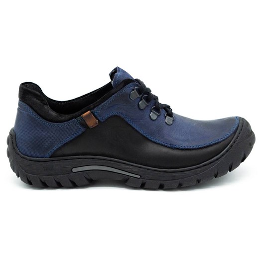 Buty męskie trekkingowe skóra 917K granatowe ze sklepu butyolivier w kategorii Buty trekkingowe męskie - zdjęcie 162374982
