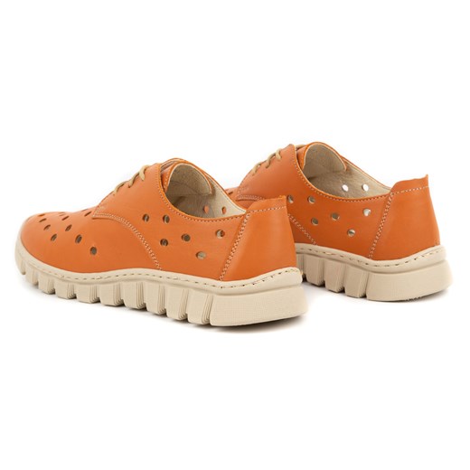 Półbuty damskie sneakersy skórzane 0692W pomarańczowe Wasak 41 butyolivier promocja
