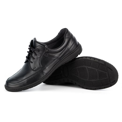 Buty męskie casual skórzane 0186W czarne ze sklepu butyolivier w kategorii Półbuty męskie - zdjęcie 162375802