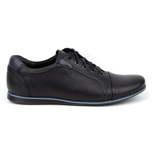 Buty męskie skórzane casual 39/5KAM czarne ze sklepu butyolivier w kategorii Buty eleganckie męskie - zdjęcie 162377514