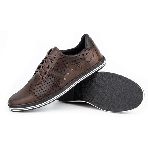 Buty męskie casual 1801P ciemny brąz Polbut 40 butyolivier