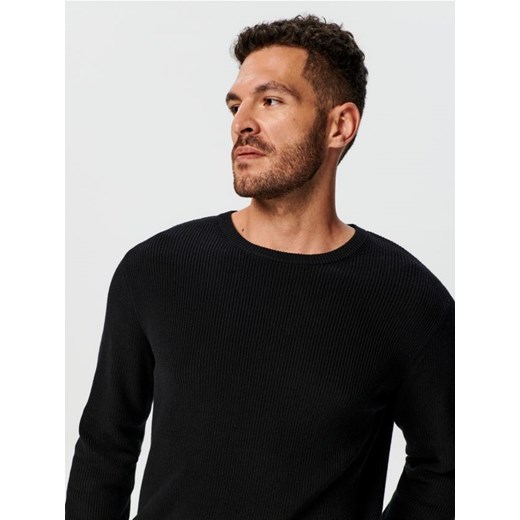 Sinsay - Sweter w prążki - czarny ze sklepu Sinsay w kategorii Swetry męskie - zdjęcie 162390114