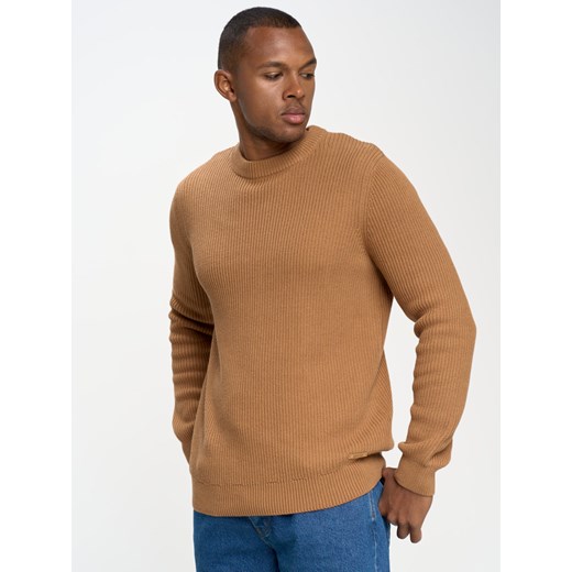 Sweter męski klasyczny brązowy Riko 803 L Big Star
