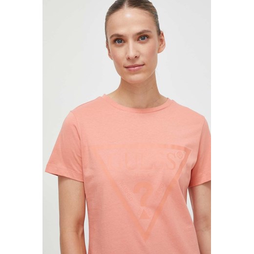 Guess t-shirt bawełniany kolor pomarańczowy Guess M ANSWEAR.com