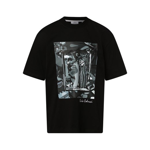 Carlo Colucci T-shirt męski Mężczyźni Bawełna czarny nadruk ze sklepu vangraaf w kategorii T-shirty męskie - zdjęcie 162394370