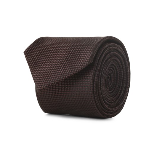 Andrew James Krawat jedwabny męski Mężczyźni Jedwab brązowy wypukły wzór tkaniny ze sklepu vangraaf w kategorii Krawaty - zdjęcie 162394441