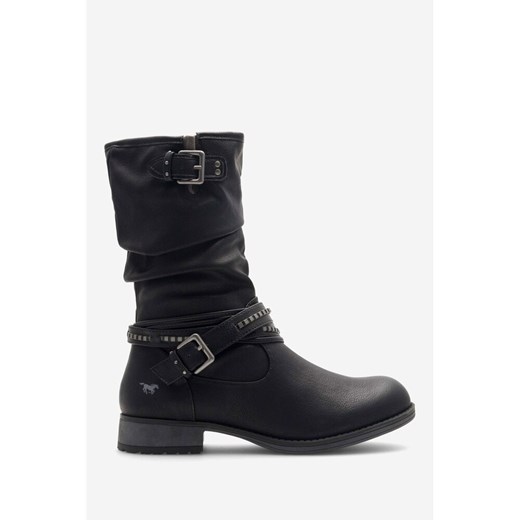 Botki czarne Mustang z zamkiem 